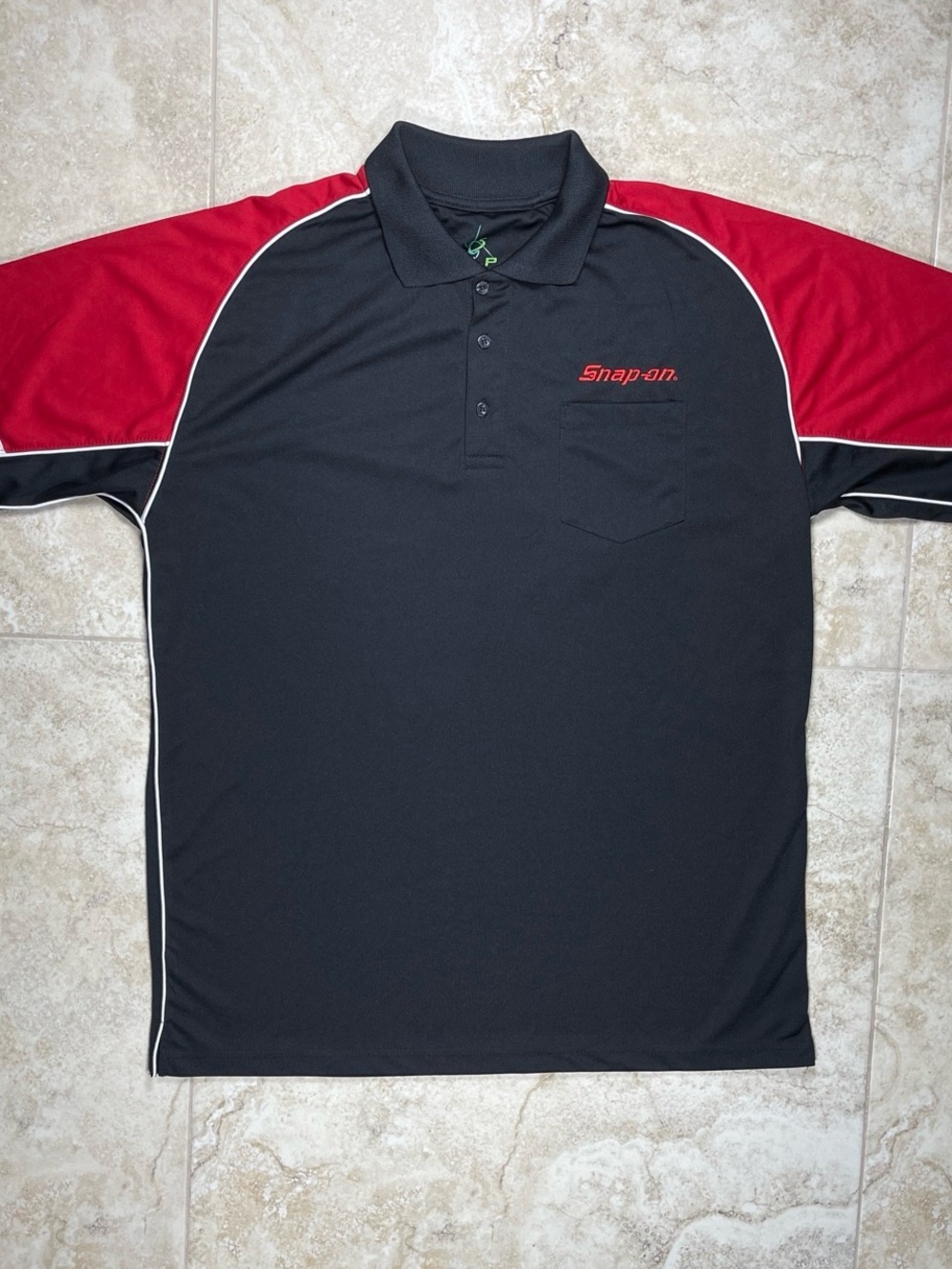 Snap-on Tools Performance Polo Shirt Black and Red with Pocket Size XL